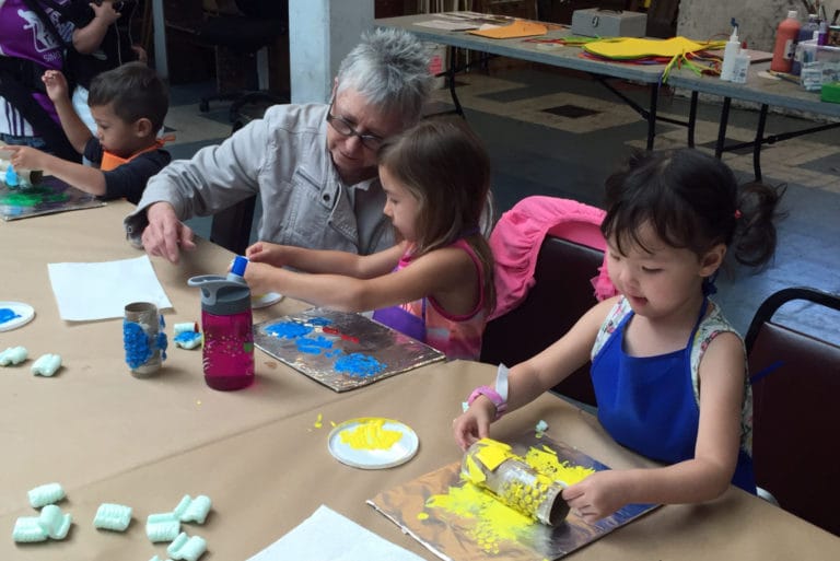 a youth class at Kirkland Art Center